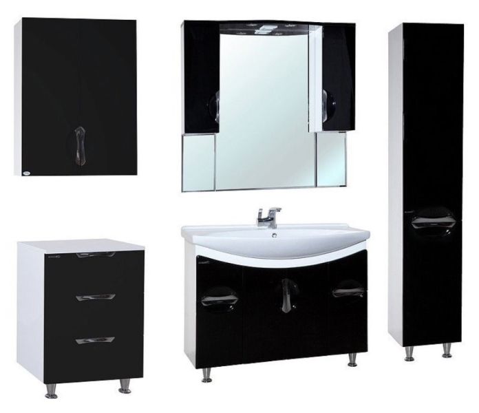 Пенал Bellezza Лагуна 35см правый черный 00000004449